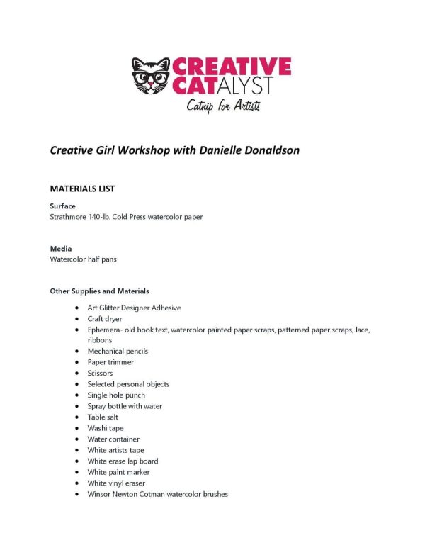 Danielle Donaldson: Creative Girl Workshop:  Watercolor Words Discount