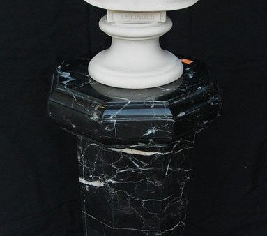 Black Marguina Marble Column 65cm For Sale