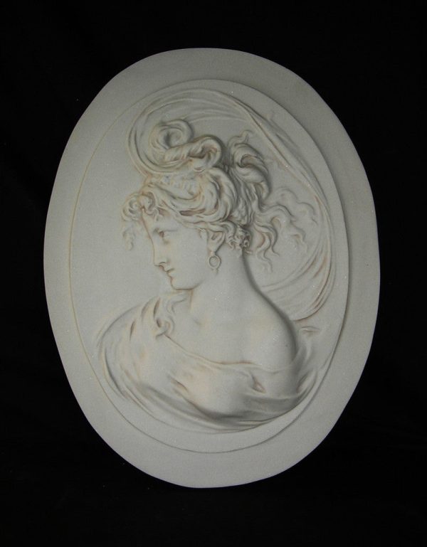 Lady Head Oval Cameo plaques pair Online Hot Sale