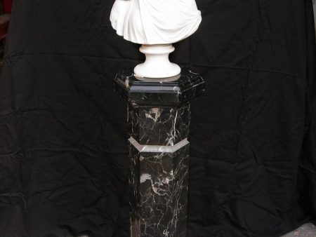 Black Marguina Marble column 70 cm Online now