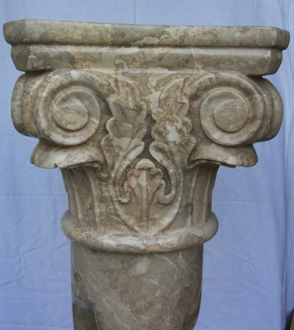 Mountain Camelia Twist Column With Roman Head For Sale