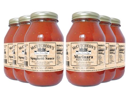 6 Mixed Marinara and Spaghetti Sauce Quart Bundle Hot on Sale