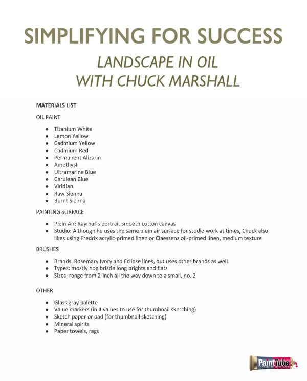 Chuck Marshall: Simplifying For Success - Landscape In Oil Fashion