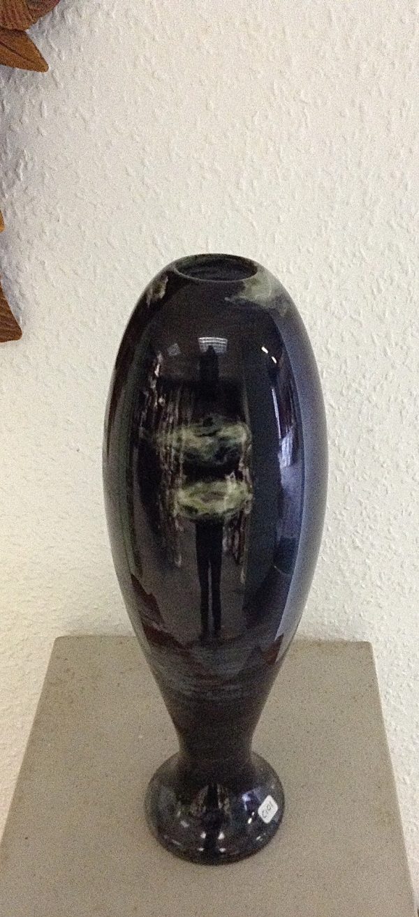 Ancient Black Marble Plug Vase. For Discount