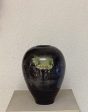 Ancient Black Marble Orb Vase For Cheap