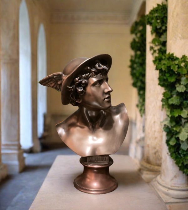 Mercury Bust In Bronze and Copper Online