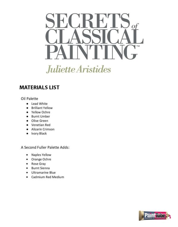 Juliette Aristides: Secrets of Classical Painting Discount