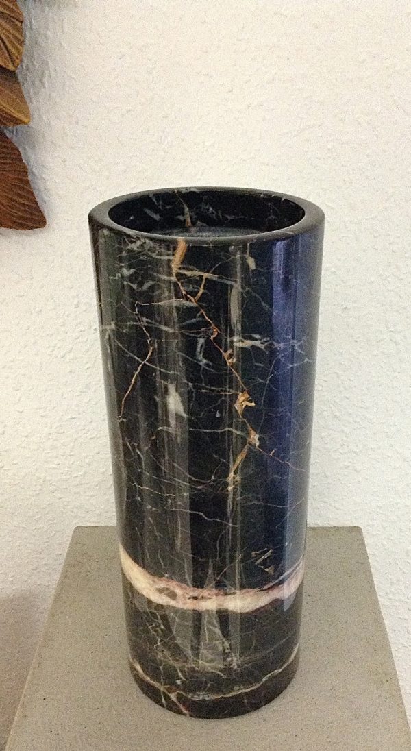 Black Ice Marble Pencil Vase Supply