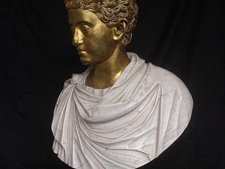 Commodus Bust With Gilt head Cheap