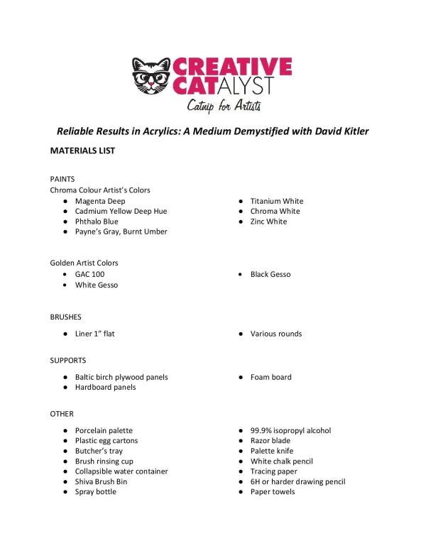 David N. Kitler: Reliable Results in Acrylics: A Medium Demystified Online Hot Sale