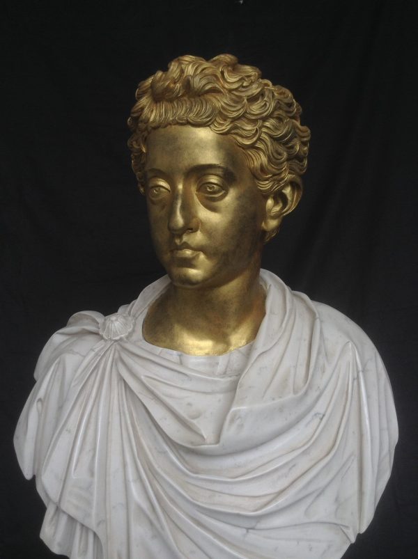 Commodus Bust With Gilt head Cheap