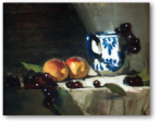 David A. Leffel: Painting The Still Life Peaches With Delft Mug For Discount