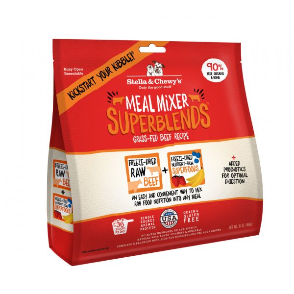 Stella & Chewy s Freeze Dried Raw Grass Fed Beef Meal Mixer SuperBlends Grain Free Dog Food Topper Online now